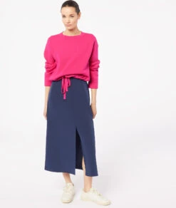 Langes Kleid Mit Schlitz MARINEBLAU 9 Langes Kleid Mit Schlitz MARINEBLAU -Damen mode Geschaft 653942025 6