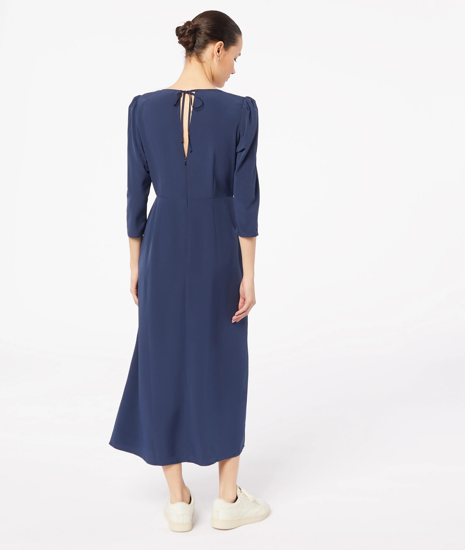 Langes Kleid Mit Schlitz MARINEBLAU 4 Langes Kleid Mit Schlitz MARINEBLAU – Bild 2