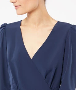 Langes Kleid Mit Schlitz MARINEBLAU 10 Langes Kleid Mit Schlitz MARINEBLAU -Damen mode Geschaft 653942025 b