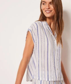 Gestreiftes Pyjamahemd ECRU