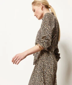 Langes Kleid Mit Print SCHWARZ -Damen mode Geschaft 653943916 c