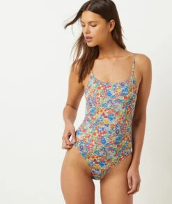 Badeanzug Mit Freiem Rücken Aus Liberty-Gewebe MEHRFARBIG