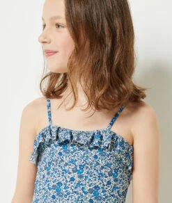 Emma Badeanzug Aus Liberty-Gewebe BLAU GRÜN -Damen mode Geschaft 653951336 b