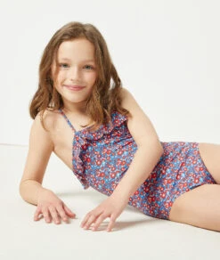 Badeanzug Aus Liberty-Gewebe ROT