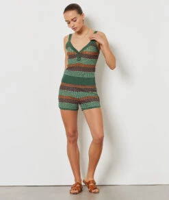 Shorts Aus Durchbrochenem Strick GRÜN -Damen mode Geschaft 653965840 6