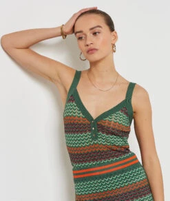 Top Aus Durchbrochenem Strick GRÜN