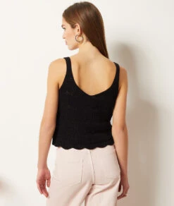 Häkel-Top 100 % Baumwolle SCHWARZ 8 Häkel-Top 100 % Baumwolle SCHWARZ -Damen mode Geschaft 653969405 a