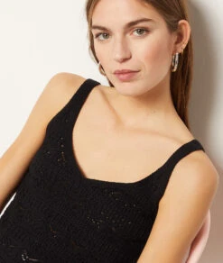 Häkel-Top 100 % Baumwolle SCHWARZ 10 Häkel-Top 100 % Baumwolle SCHWARZ -Damen mode Geschaft 653969405 b