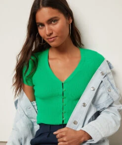 T-Shirt Mit Knöpfen NILGRÜN 11 T-Shirt Mit Knöpfen NILGRÜN -Damen mode Geschaft 653975440 c