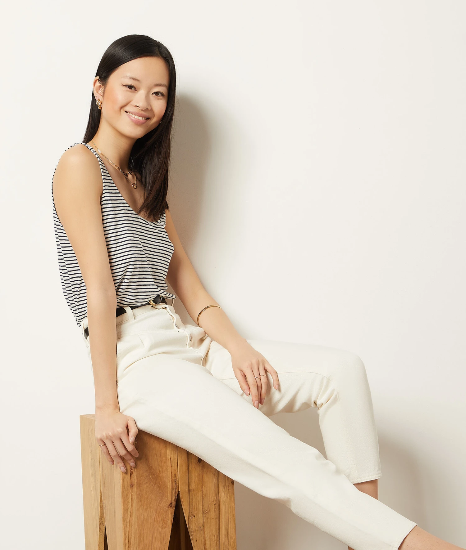 Gestreiftes Top Aus Leinenmischgewebe MARINEBLAU 5 Gestreiftes Top Aus Leinenmischgewebe MARINEBLAU – Bild 3