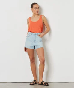 Top Aus Leinenmischgewebe TERRACOTTA 9 Top Aus Leinenmischgewebe TERRACOTTA -Damen mode Geschaft 653982064 6