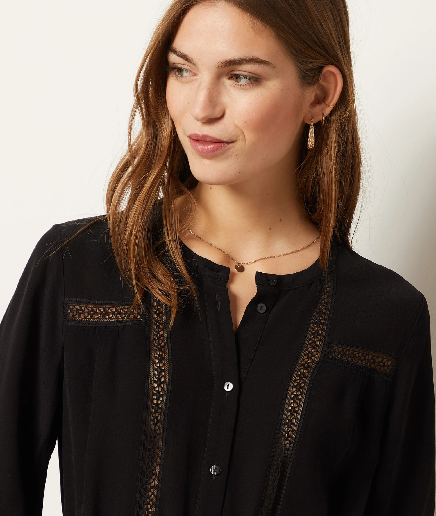 Geknöpftes Kleid SCHWARZ 6 Geknöpftes Kleid SCHWARZ – Bild 4