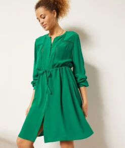 Geknöpftes Kleid SEEGRÜN