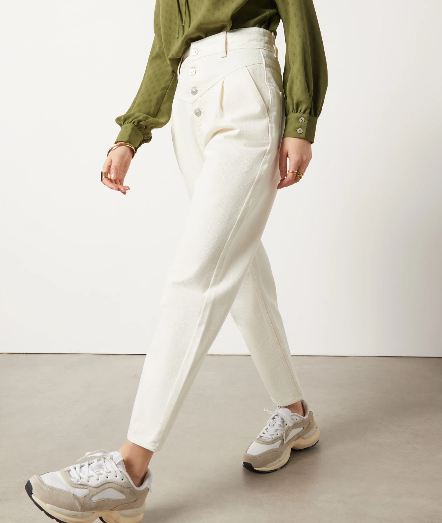 Jeans Im Karottenschnitt ECRU 3 Jeans Im Karottenschnitt ECRU