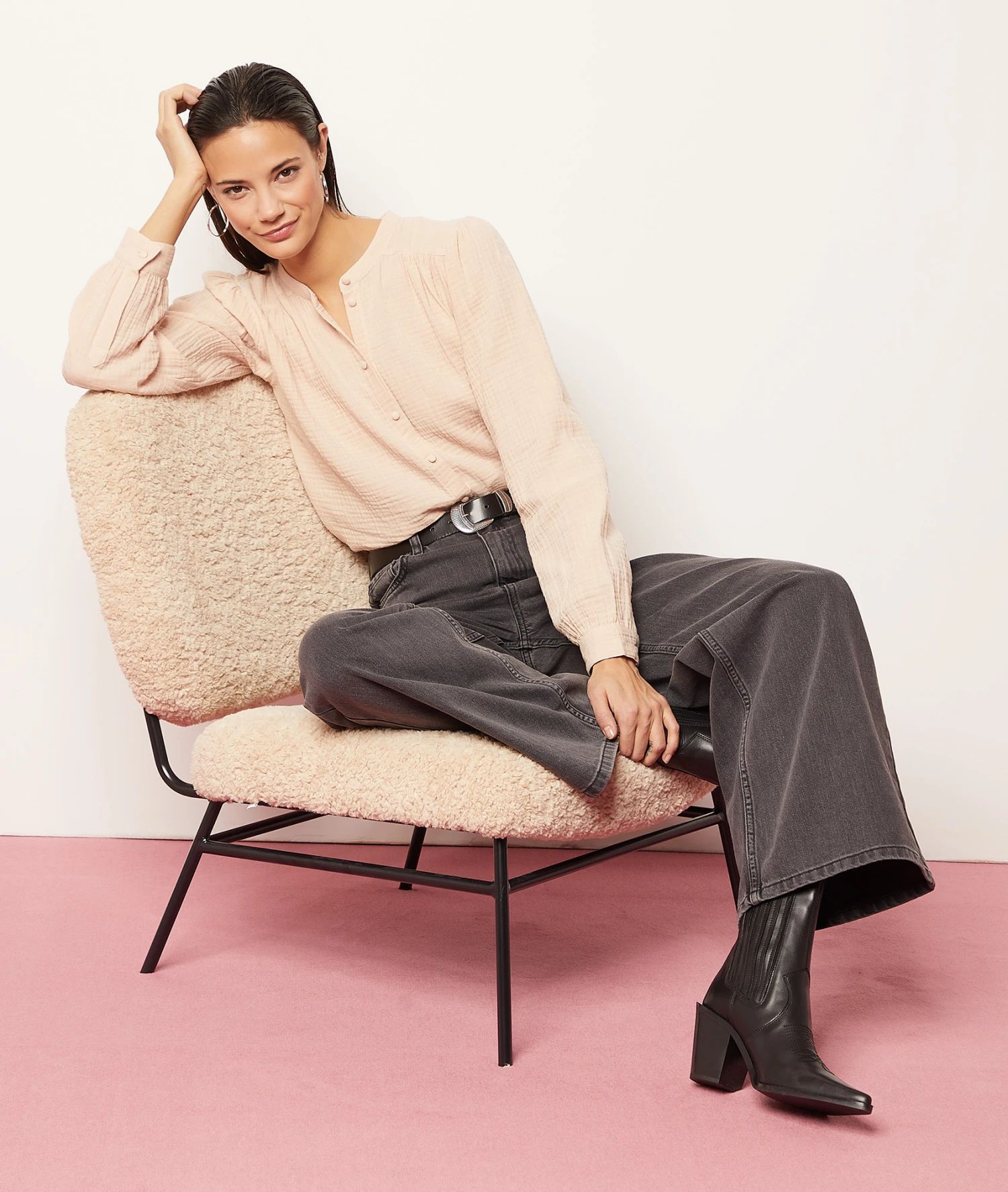 Weit Geschnittene Jeans ANTHRAZIT 5 Weit Geschnittene Jeans ANTHRAZIT – Bild 3