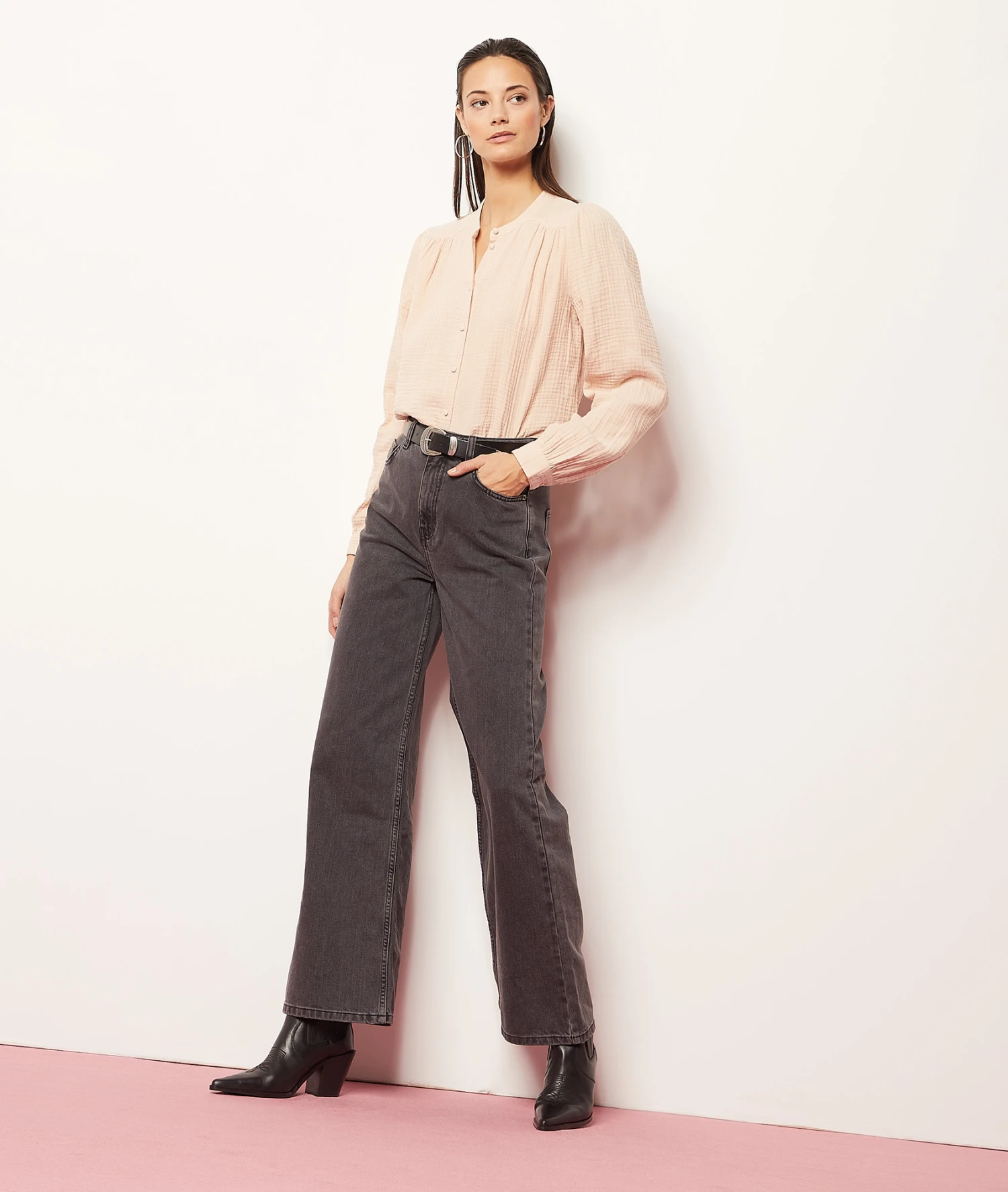 Weit Geschnittene Jeans ANTHRAZIT 7 Weit Geschnittene Jeans ANTHRAZIT – Bild 5