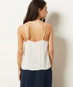 Caraco Mit Gestickten Details WEISS -Damen mode Geschaft 653988901 a