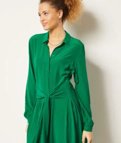 Langes Kleid Mit Bindegürtel SEEGRÜN -Damen mode Geschaft 653989040 c