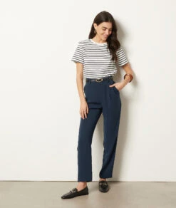 Hose Im Zigarettenschnitt MARINEBLAU -Damen mode Geschaft 653989325 c