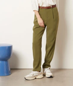Hose Im Zigarettenschnitt KHAKI -Damen mode Geschaft 653989345 6