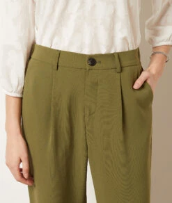 Hose Im Zigarettenschnitt KHAKI -Damen mode Geschaft 653989345 b