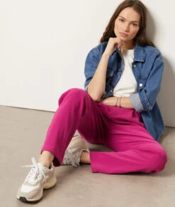 Hose Im Zigarettenschnitt FUCHSIA 11 Hose Im Zigarettenschnitt FUCHSIA -Damen mode Geschaft 653989372 c