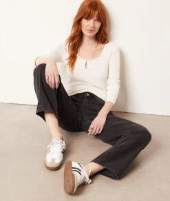 Jeans Mit Geradem Schnitt ANTHRAZIT -Damen mode Geschaft 653991204 c