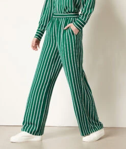 Gestreifte, Fließend Fallende Hose NILGRÜN -Damen mode Geschaft 653994940 6