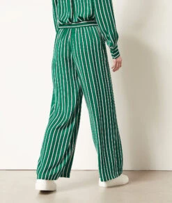 Gestreifte, Fließend Fallende Hose NILGRÜN -Damen mode Geschaft 653994940 a