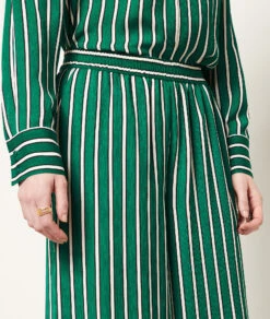 Gestreifte, Fließend Fallende Hose NILGRÜN -Damen mode Geschaft 653994940 b