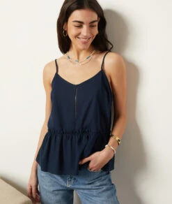 Caraco Aus Leinenmischgewebe MARINEBLAU 11 Caraco Aus Leinenmischgewebe MARINEBLAU -Damen mode Geschaft 653995825 c