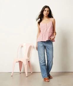 Caraco Aus Leinenmischgewebe ROSA -Damen mode Geschaft 653996070 6