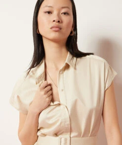 Kleid Mit Gürtel ECRU 10 Kleid Mit Gürtel ECRU -Damen mode Geschaft 653997780 b