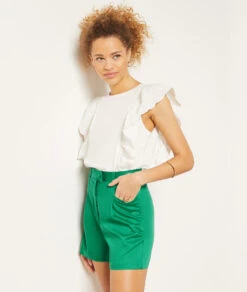 Shorts Mit Hoher Taille NILGRÜN