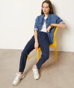 Gerade Geschnittene Hose MARINEBLAU -Damen mode Geschaft 654000525 6