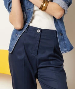 Gerade Geschnittene Hose MARINEBLAU -Damen mode Geschaft 654000525 b