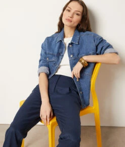 Gerade Geschnittene Hose MARINEBLAU -Damen mode Geschaft 654000525 c