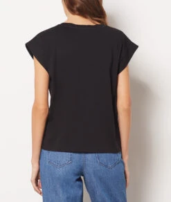 Noir T-Shirt Mit V-Ausschnitt Aus 100 % Bio-Baumwolle SCHWARZ 8 Noir T-Shirt Mit V-Ausschnitt Aus 100 % Bio-Baumwolle SCHWARZ -Damen mode Geschaft 654000605 a