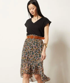 Noir T-Shirt Mit V-Ausschnitt Aus 100 % Bio-Baumwolle SCHWARZ 11 Noir T-Shirt Mit V-Ausschnitt Aus 100 % Bio-Baumwolle SCHWARZ -Damen mode Geschaft 654000605 c