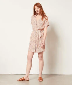 Kleid Aus Leinenmischgewebe KORALLE 9 Kleid Aus Leinenmischgewebe KORALLE -Damen mode Geschaft 654002806 6