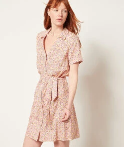 Kleid Aus Leinenmischgewebe KORALLE 11 Kleid Aus Leinenmischgewebe KORALLE -Damen mode Geschaft 654002806 c