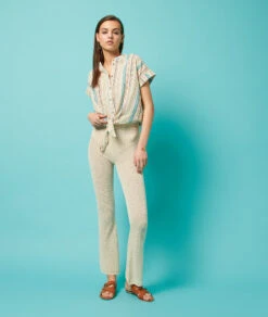 Hose Aus Durchbrochenem Strick ECRU