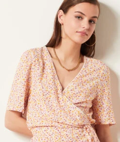 Wickelkleid Mit Print KORALLE -Damen mode Geschaft 654006006 b