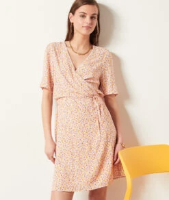 Wickelkleid Mit Print KORALLE -Damen mode Geschaft 654006006 c