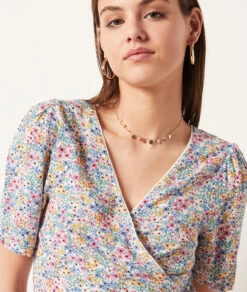 Rock Mit Floralem Print BLAU GRÜN 10 Rock Mit Floralem Print BLAU GRÜN -Damen mode Geschaft 654006036 b