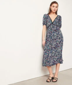 Kleid Mit Print Und Freiem Rücken ROSA -Damen mode Geschaft 654007168 6