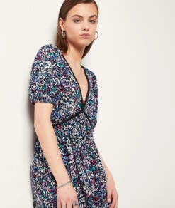 Kleid Mit Print Und Freiem Rücken ROSA -Damen mode Geschaft 654007168 c