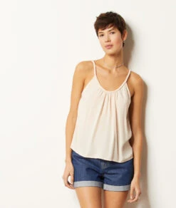 Top Mit Schmalen Trägern ECRU 9 Top Mit Schmalen Trägern ECRU -Damen mode Geschaft 654007380 6