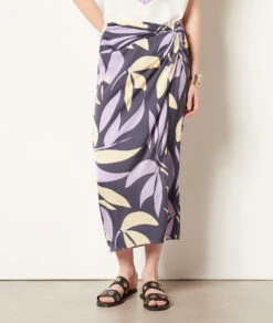 Langer Rock Mit Print LILA -Damen mode Geschaft 654012407 6