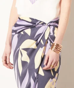 Langer Rock Mit Print LILA -Damen mode Geschaft 654012407 b